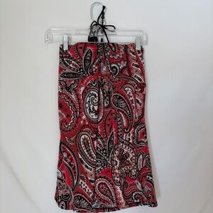 Vanity Red and Black Paisley Pencil Shirt